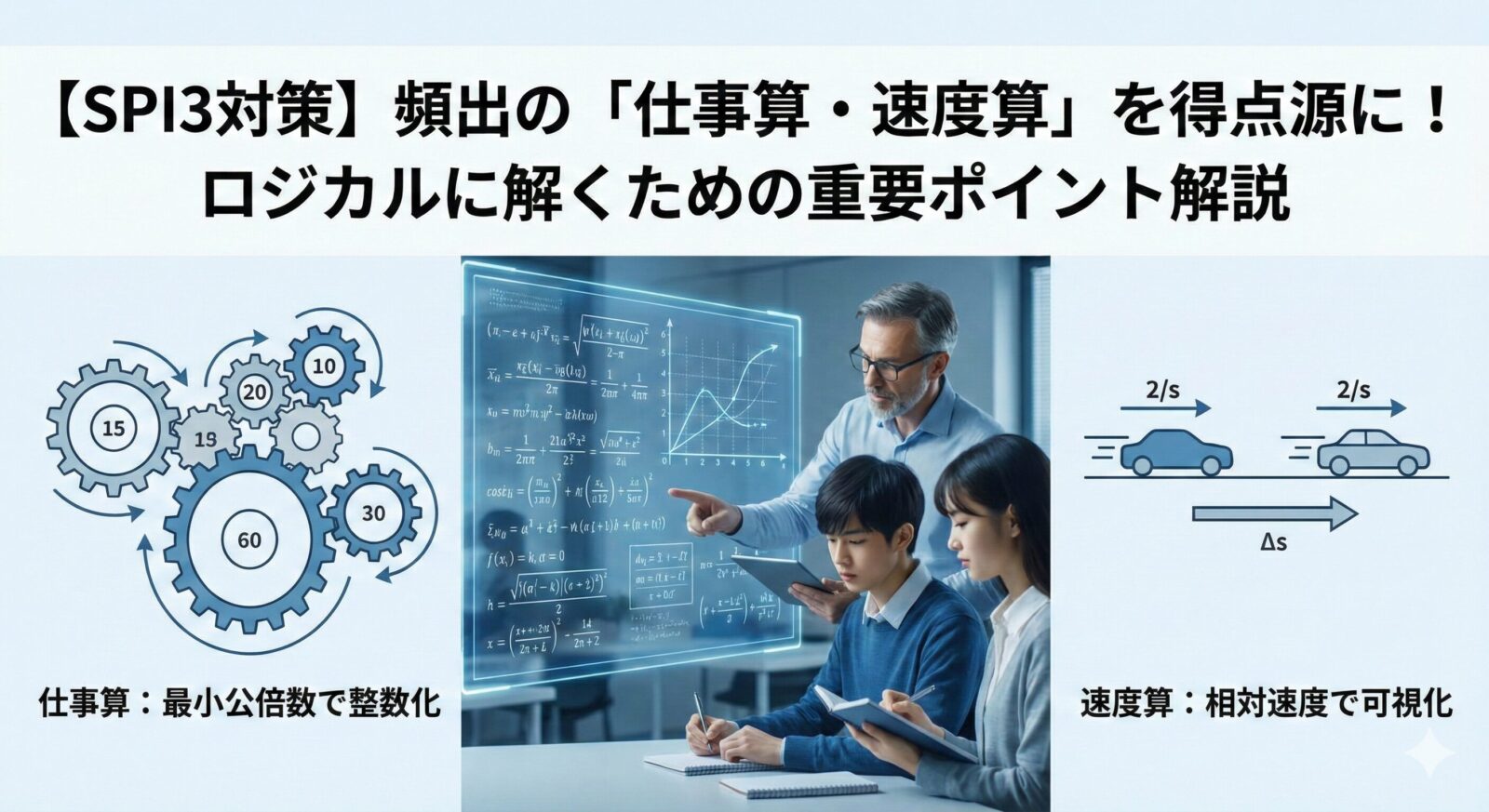 【SPI3対策】頻出の「仕事算・速度算」を得点源に！ロジカルに解くための重要ポイント解説