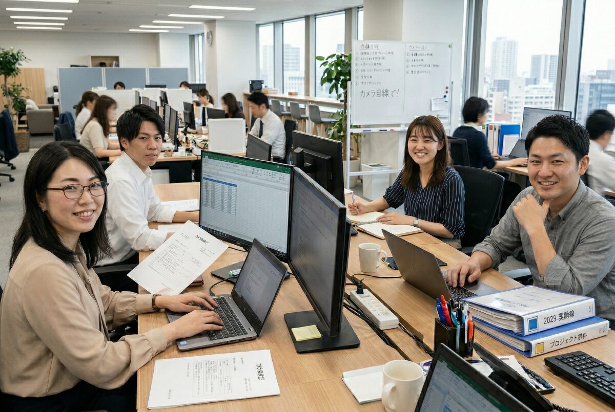 事務職の方たちが仕事している画像